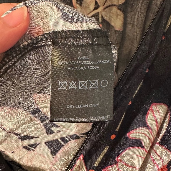 Anthropologie Harlyn Audrey Jacquard Floral Navy Blue Jumpsuit Size XS - Picture 2 of 8